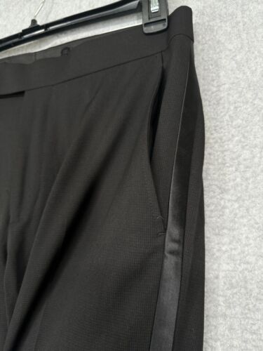 Esmoquin Kenneth Cole Reaction para hombre talla 38R 31x32 negro calce ajustado listo flexible defectuoso - Imagen 11 de 12