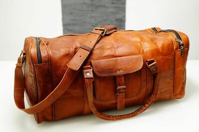 Travel Weekend Overnight Bag Men's Leather Holiday & Vacation Vintage Duffel