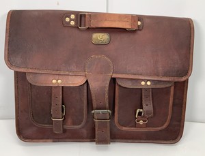 dhk 18 inch vintage handmade leather messenger bolsa laptop briefcase computer satchel bolsa