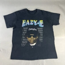 Eazy E Compton Shirt Medium Black Men Nwa Picture Graphic Short Sleeve Tee #59