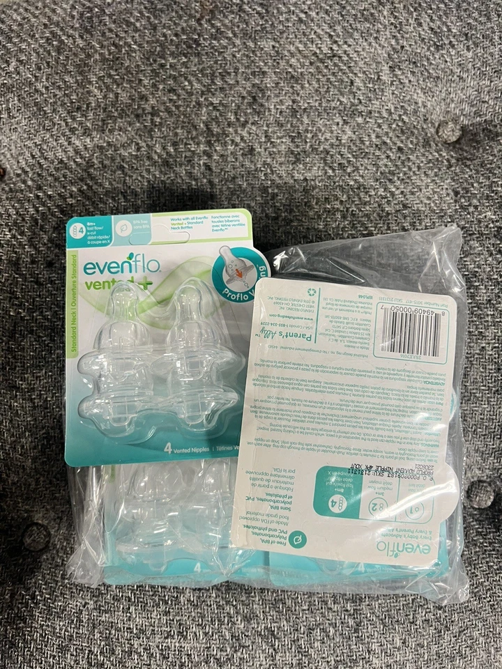 4 paquetes de pezones de ventilación Evenflo ProFlo flujo rápido (8+ meses) 4 pezones por paquete Foto 2 de 2