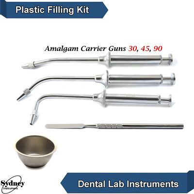 Amalgam Carrier Gun Syringes Mixing Spatula Steel Mixing Bowl Lab Instruments