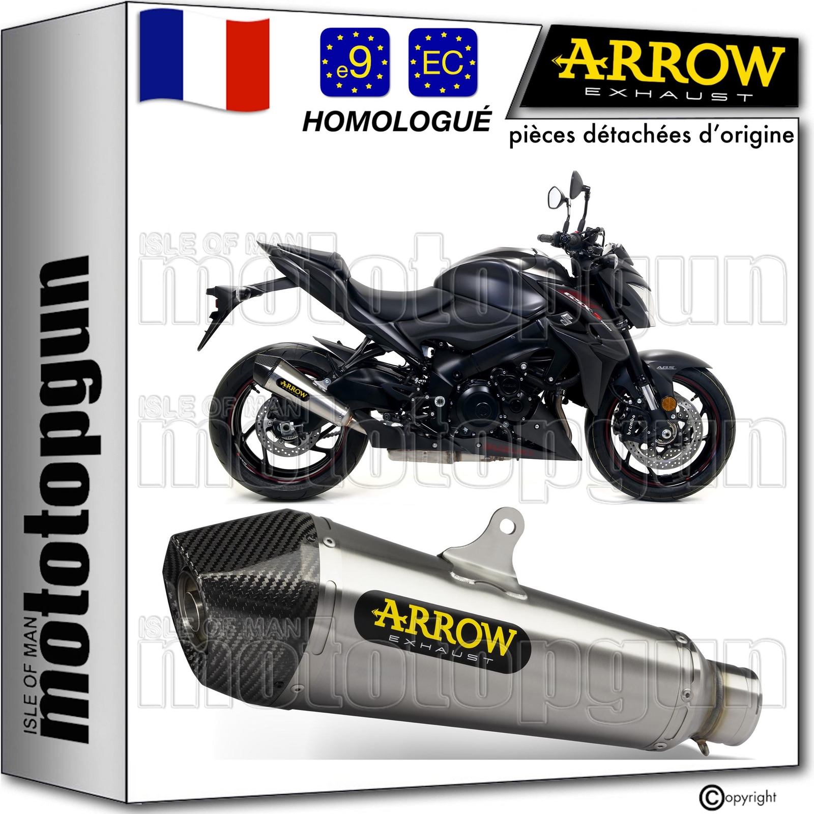 Pot Arrow X-Kone résistant corrosion titane Suzuki GSX-S 1000 F 2015