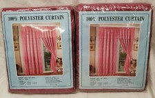 2 Sets Vintage 100 Polyester Curtains. 60x84x18 inches.