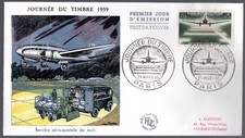 1196 + FDC   ENVELOPPE  1er JOUR    JOURNEE  DU  TIMBRE 1959  LANGRES