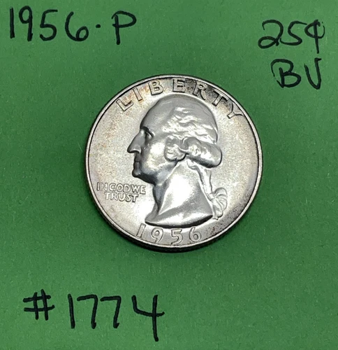 1956 P Washington Silver Quarter 25c BU Brilliant Uncirculated  Underrated Date!