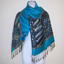 100 Pashmina Animal Print Fringe Wrap Scarf