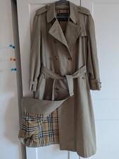 Burberry Women Vintage Beige House Check Cotton Blend Trench Coat In Uk 16 Long
