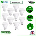 10X LED GU10 Light Bulbs  7W  Warm White 3000K Spotlight Energy Saving LED Blubs