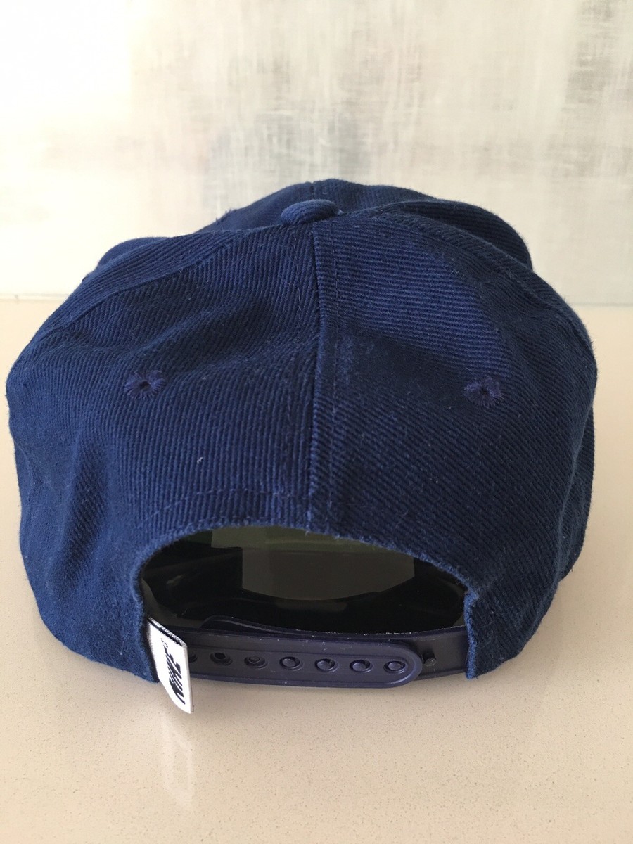 Vintage 90s Nike Swoosh Logo Hat Cap Adjustable Navy & White | eBay