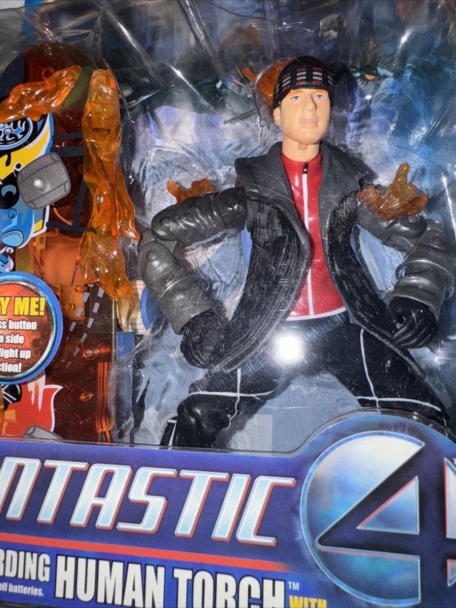 Figurine Fantastic Four Human Torch Sur Snowboard - Toy Biz 2005 - Neuve