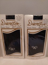 Vintage Pantyhose Discretion 2 PAIRS Motif 6 Color Black size L BMIC20