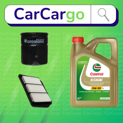 Service Kit for Daewoo Nubira 1.6 Petrol 2002-2003 Oil Air CASTROL OIL 5W-30 5L