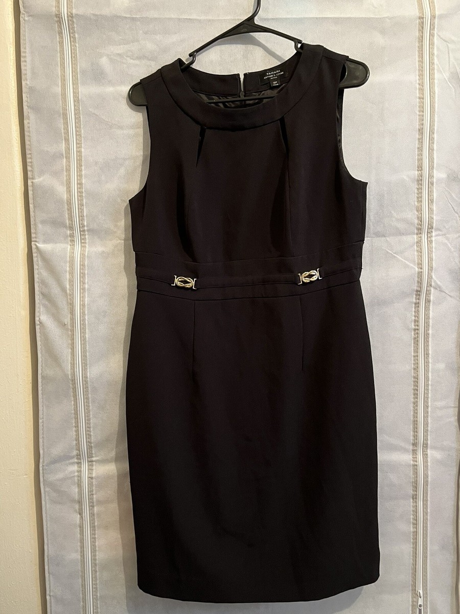 Tahari Arthur S Levine Black Dress 10P