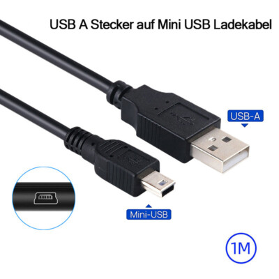 Mini USB Stecker Datenkabel USB-A 2.0 Stecker auf Mini USB Stecker Stromkabel 1M