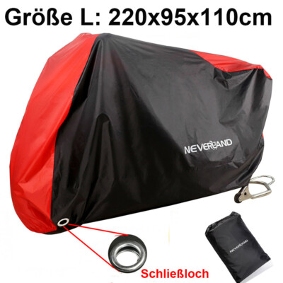 NEVERLAND L Motorradabdeckung Abdeckplane Motorradgarage UV Schutzhülle 190T