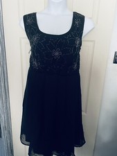 Simply Be Black Embellished Sheer Party Dress Plus Size 24 -A23