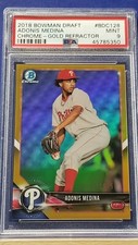 Adonis Medina - 2018 Bowman Draft Chrome Gold Refractor PSA 9  #15/50