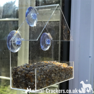 2 Window Bird Seed Feeders Watch Birds Feed Clear Plastic Easy