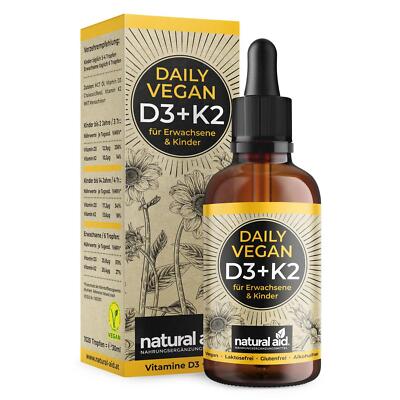 Natural Aid Daily Vegan Vitamin D3 + K2 Tropfen | 30ml
