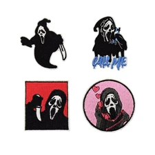 Scream Horror Halloween Scary Ghost Face Mask Embroidered Iron On Patch for DIY