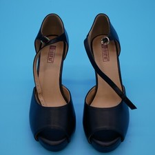IDIFU Women's Mary Platform Chunky High Heels Sandals Peep Toe Black Size 8.5