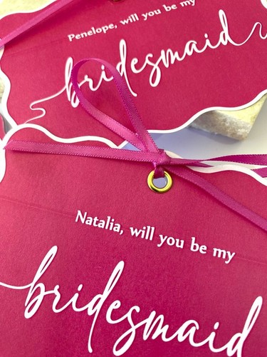 Personalised Curve Cut Will You Be My Bridesmaid Card Maid Proposal Wavey Card - Picture 3 of 3