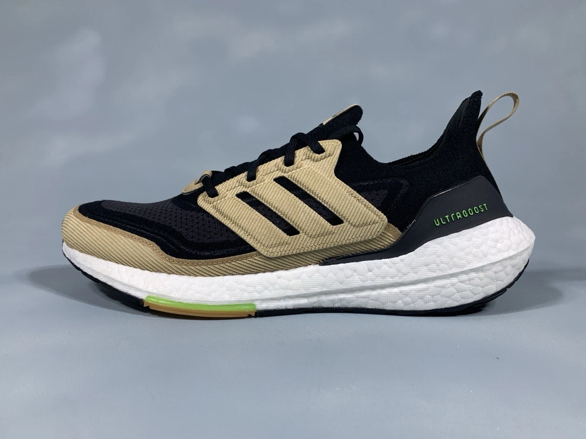 adidas Ultraboost 21 Running Shoes Black Beige Tone Green GX5254 Men Size 9 NWT adias Ultraboost 21 Core Black/Beige Tone/Signal Green for  main image 4
