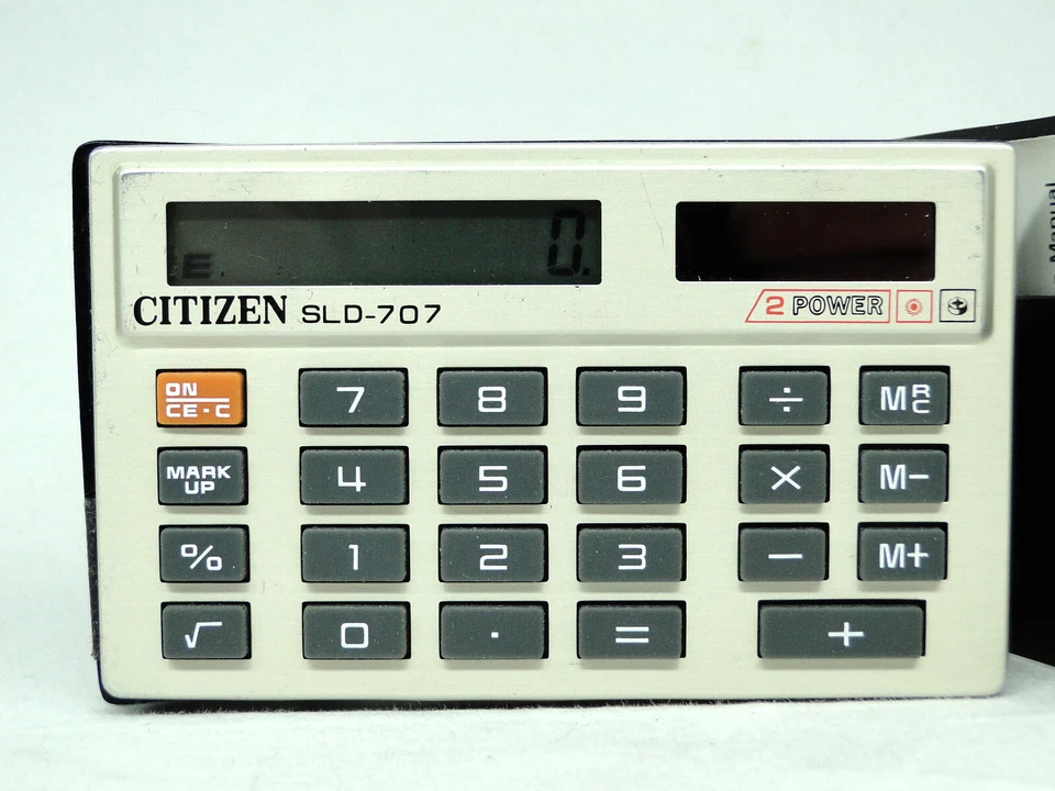 Citizen Japan SLD-707 Vintage Pocket Calculator 2 Power Dual Battery Solar Rare - Image 2 of 4