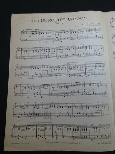 The Dorothy Jardon Waltz - Partituras 1907 Billy Gaston en muy buen estado escasas - Imagen 2 de 2