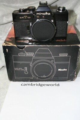 BLACK MINOLTA SRT 101 CAMERA in the ORIGINAL FACTORY BOX BLACK MINOLTA SRT 101 CAMERA in the ORIGINAL FACTORY BOX