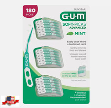 GUM Soft-Picks Advanced Soft  Flexible Mint On the Go Case, 180-count