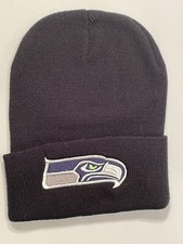 Seattle Seahawks NFL Beanie Black With Appliqu Emblem New Without Tags