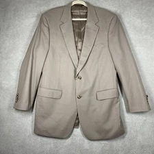Jos A Bank Mens Wool Sport Coat 44L Brown Light Summer Weight Blazer Versatile