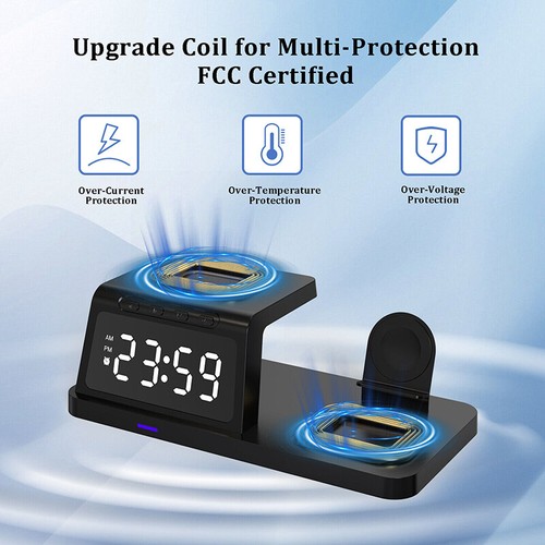Cargador Inalambrico Para 4in1 For IOS Watch iPhone 16 15 14 13 12 Pro Max X - Picture 2 of 14