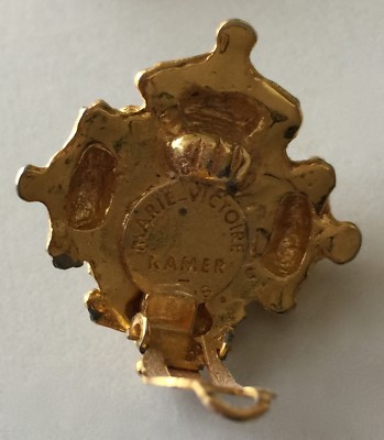 Clips Marie Victoire Kamer Paris - Métal Doré Et Argenté - Années 80 - Vintage Chic