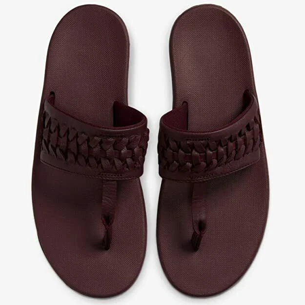 Sandali da donna Nike Bella Kai 2 in pelle taglia 12 ciabatte infradito marrone