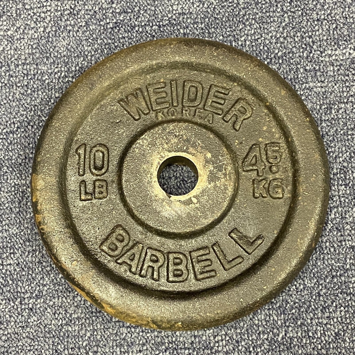 (1) Vintage 10lb Weight Weider Barbell plate 1”