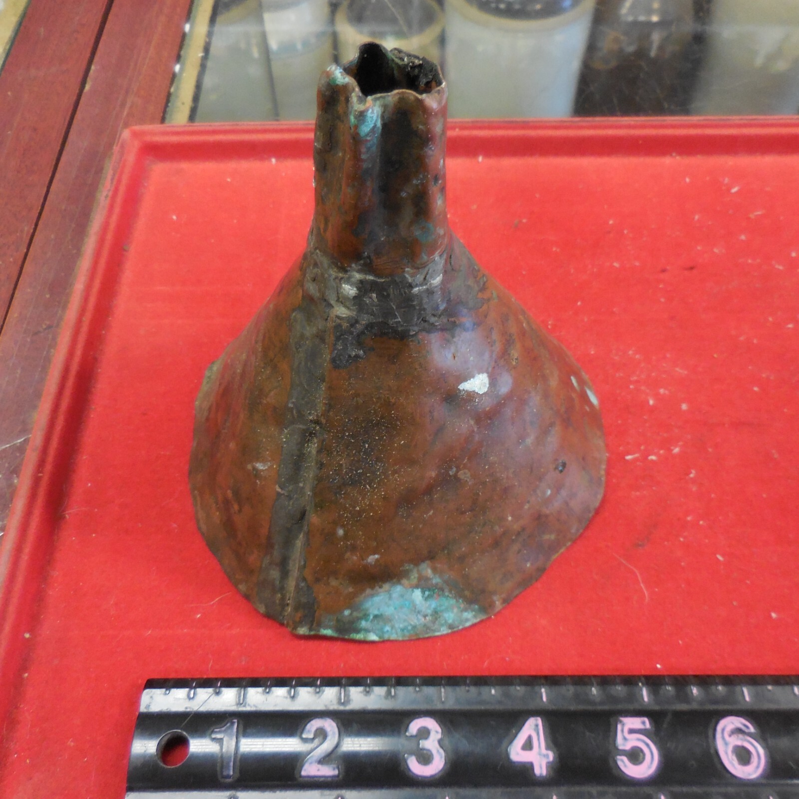 Hand Made Primitive Soldered Copper Moonshine Whiskey Still Funnel- 5" Diameter