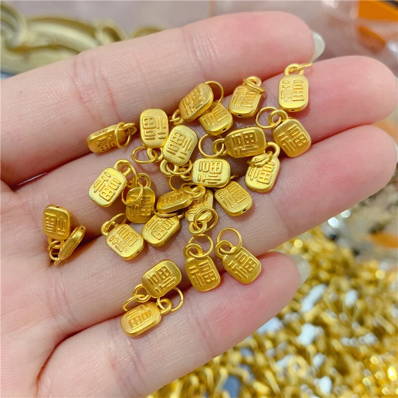 24k Yellow Pendant Accessories, 24k Yellow Gold Lucky Pendant