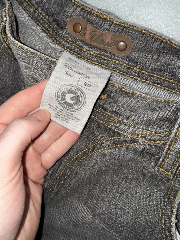 Shorts masculino vintage unidade G 40 cinza denim folgado Y2K skatista hip hop grunge - Imagem 4 de 4