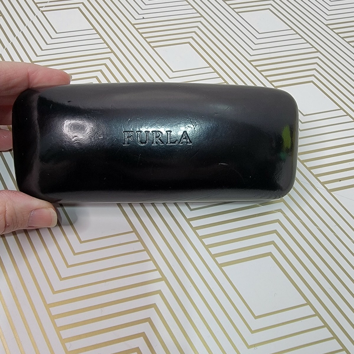 Furla Cream Sunglasses with Black Case FURLA BLACK LEATHER HARD SUNGLASSES EYEGLASSES VELVET LINED  main image 2