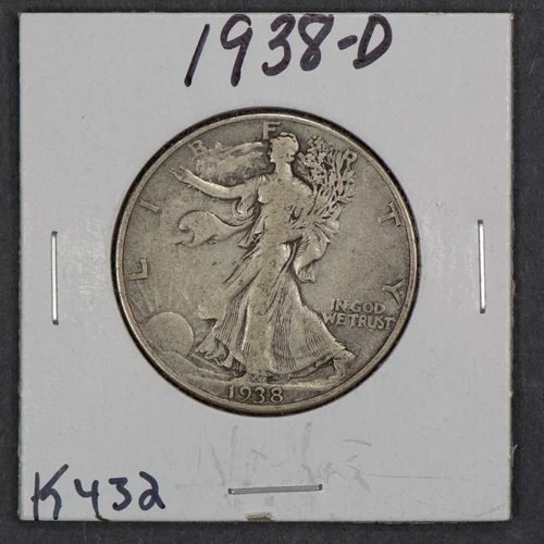 1938-D 50c Walking Liberty Half Dollar - Fine Key Date - K432