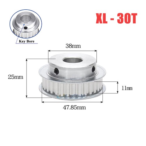 XL 30T - 38T paso 5,08 mm ancho 11 mm correa de distribución polea engranaje de rueda síncrono - Imagen 12 de 17