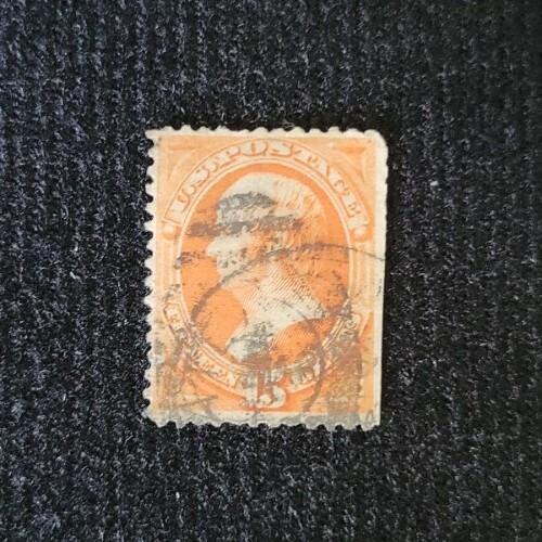 1870-71 US 15 Cent Webster Stamp Used F, SC#152 (CV $210) - Picture 1 of 2