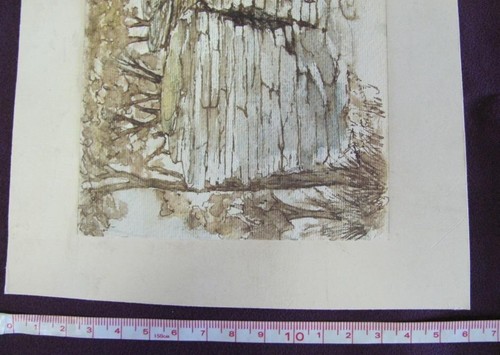 1990s VINTAGE WATERCOLOR DRY NEEDLE PAINTING BY N. KOSTOV SIGNED - Picture 7 of 8