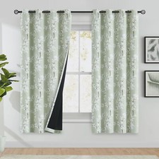 Bedroom Blackout Crushed Curtains, Sage Green Curtains