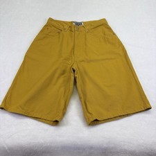 Vintage Forenza High Waist Button Fly Mustard Yellow Bermuda Shorts Size 6