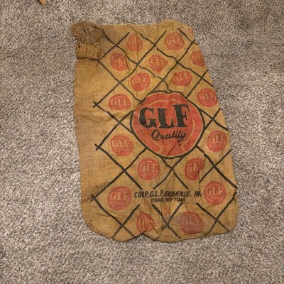 GLF Quality Burlap Gunny Tow Feed Bag Vintage, Ithaca, NY Coop GLF Exchange Inc