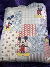 Vintage Disney Child's Baby Blanket Mickey Mouse ABC Quilted Handmade 70" x 40"
